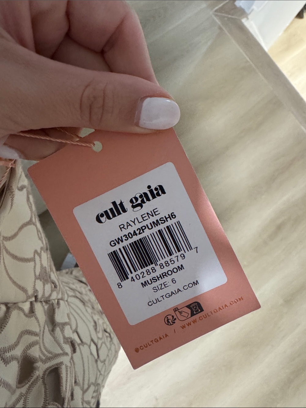 NWT Cult Gaia Raylene Strapless Floral Dress in Mushroom - Picture 7 of 7
